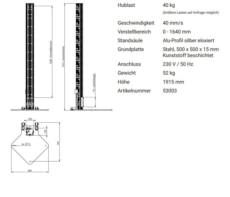 nuton Elektrischer Montageständer FS inkl. Fußschalter